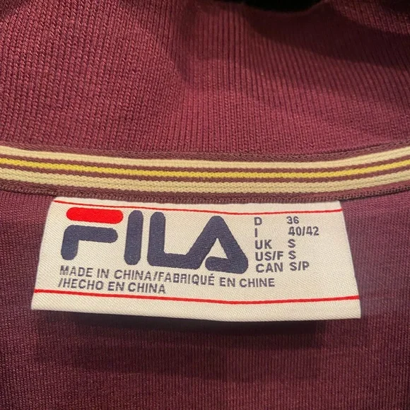 FILA Burgundy Sherpa Jacket (S) - Picture 5 of 7